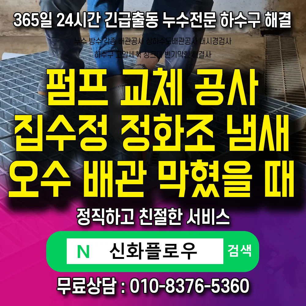 정화조막힘 원인 구간 내시경 확인